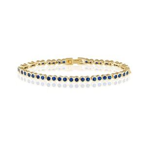 SAHIRA Bezel Tennis Bracelet COLOR SAPPHIRE and GOLD NWT